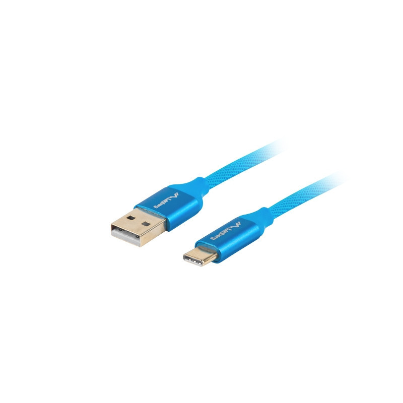 USB кабел Lanberg USB-C (M) към USB-A (M) 2.0, 1.8m, Син - CA-USBO-22CU-0018-BL - 1