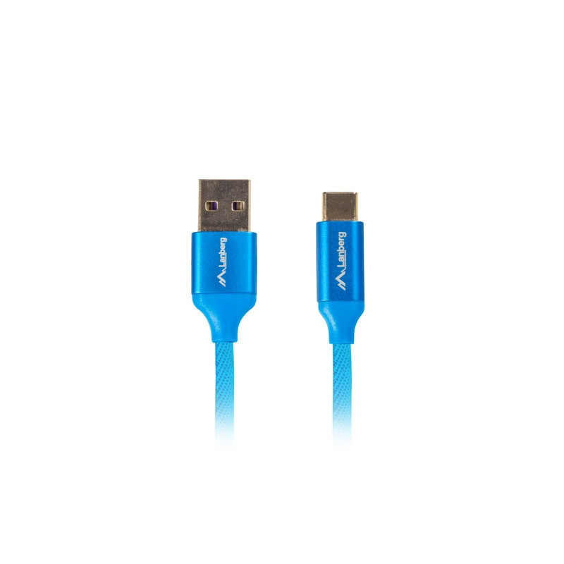 USB кабел Lanberg USB-C (M) към USB-A (M) 2.0, 1.8m, Син - CA-USBO-22CU-0018-BL - 2