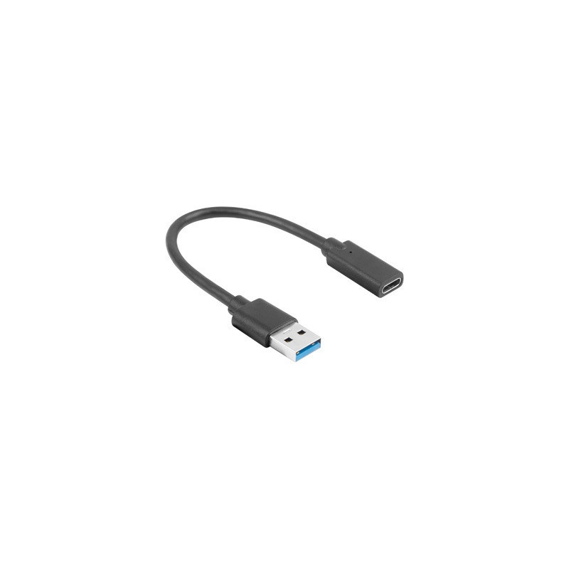 Кабел LANBERG USB-C към USB-A, 0.15m, черен - AD-UC-UA-03 - 2