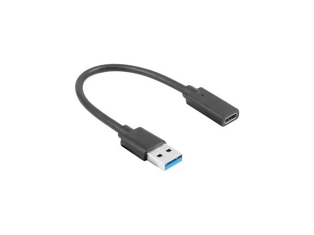 Кабел LANBERG USB-C към USB-A, 0.15m, черен - AD-UC-UA-03 - 2