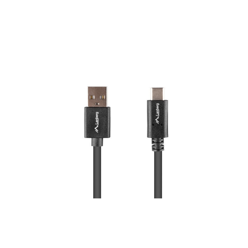 Кабел Lanberg USB-C към USB-A 2.0, 1m, черен - CA-USBO-15CU-0010-BK - 2