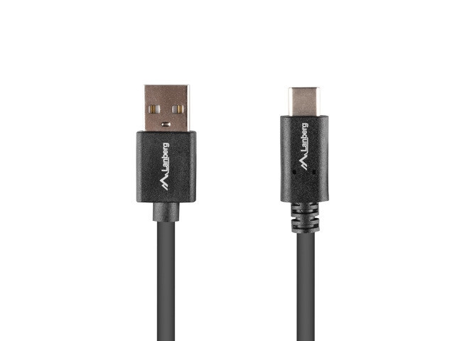 Кабел Lanberg USB-C към USB-A 2.0, 1m, черен - CA-USBO-15CU-0010-BK - 2