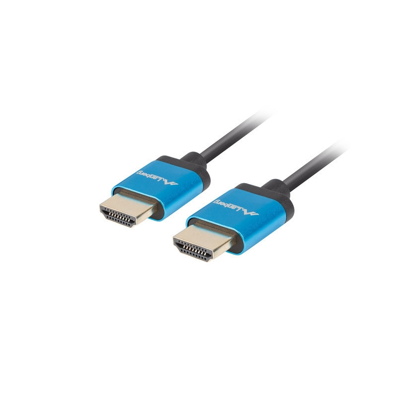 HDMI кабел Lanberg, HDMI M/M V2.0 1.8m 4K Slim черен - CA-HDMI-22CU-0018-BK - 1