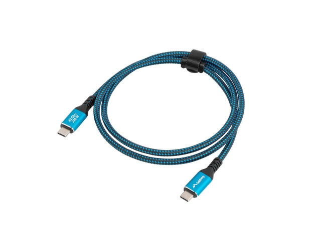 USB кабел Lanberg, USB-C M/M 4.0 1m 240W 8K 60Hz черно-син - CA-CMCM-45CU-0010-BK - 2
