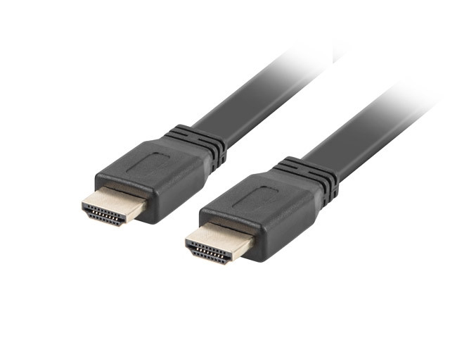 HDMI кабел Lanberg, 0.5m, HDMI 2.0 M/M, 4K 60Hz, черен - CA-HDMI-21CU-0005-BK - 1