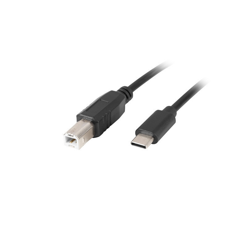 Кабел LANBERG USB-C (M) към USB-B (M) 2.0, 1.8m, Черен - CA-USBA-14CC-0018-BK - 1