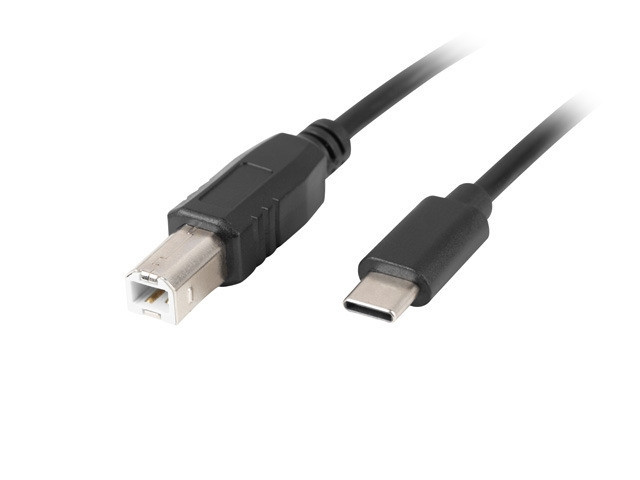Кабел LANBERG USB-C (M) към USB-B (M) 2.0, 1.8m, Черен - CA-USBA-14CC-0018-BK - 1