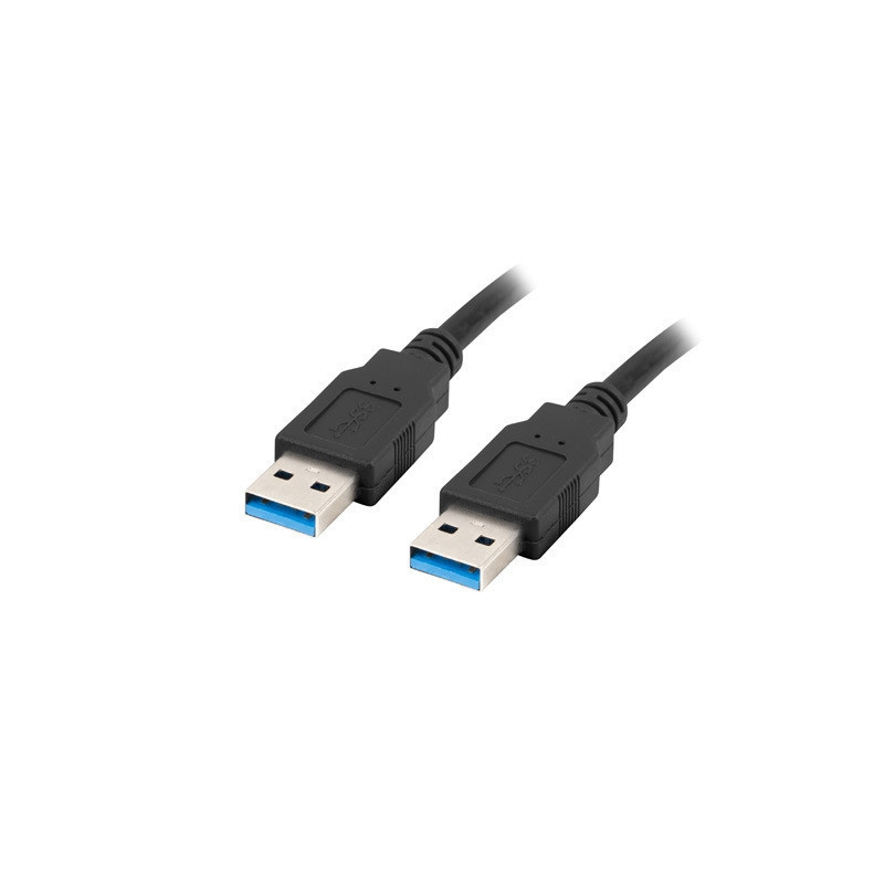 USB кабел Lanberg, USB-A 3.0 M/M, 1m, Black - CA-USBA-30CU-0010-BK - 1