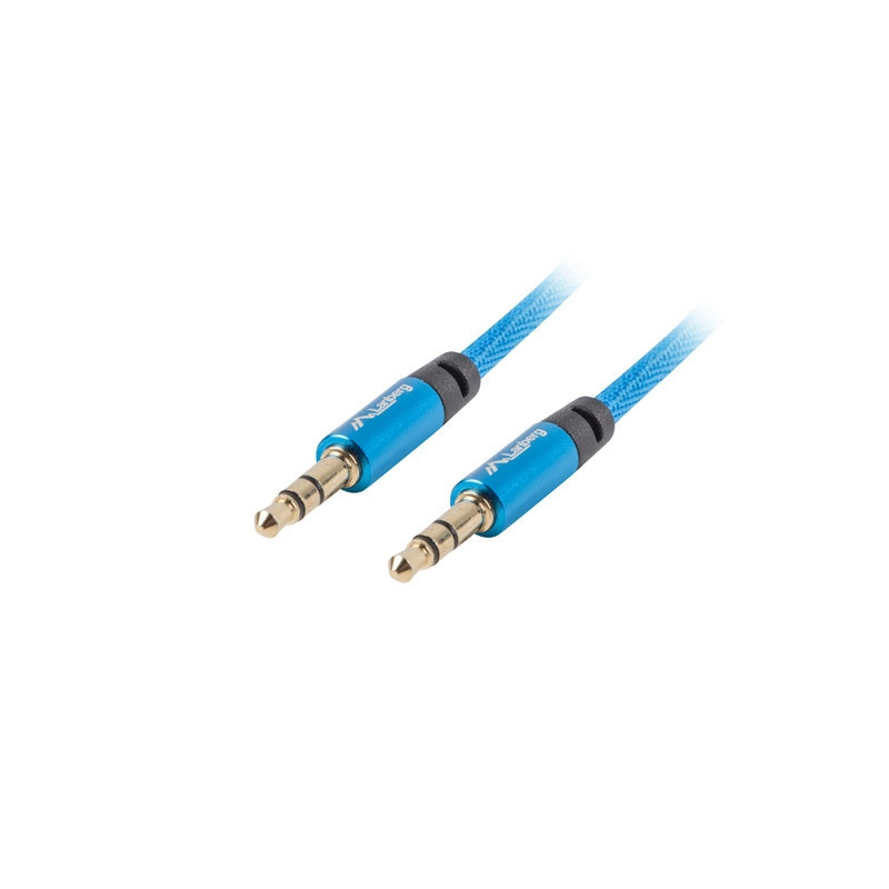 Аудио кабел LANBERG, Stereo Mini Jack 3.5mm 3-pin M/M 3m Blue - CA-MJMJ-10CU-0030-BL - 1