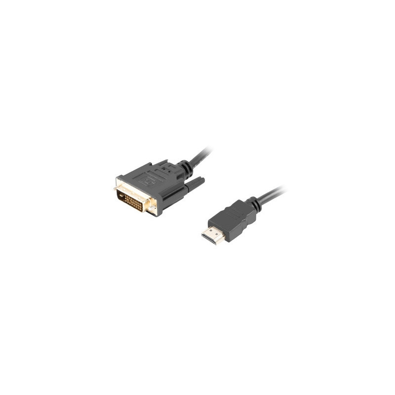Видео кабел LANBERG HDMI към DVI-D, 1.8m, dual link, 4K - CA-HDDV-20CU-0018-BK - 1