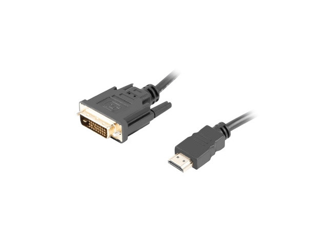Видео кабел LANBERG HDMI към DVI-D, 1.8m, dual link, 4K - CA-HDDV-20CU-0018-BK - 1