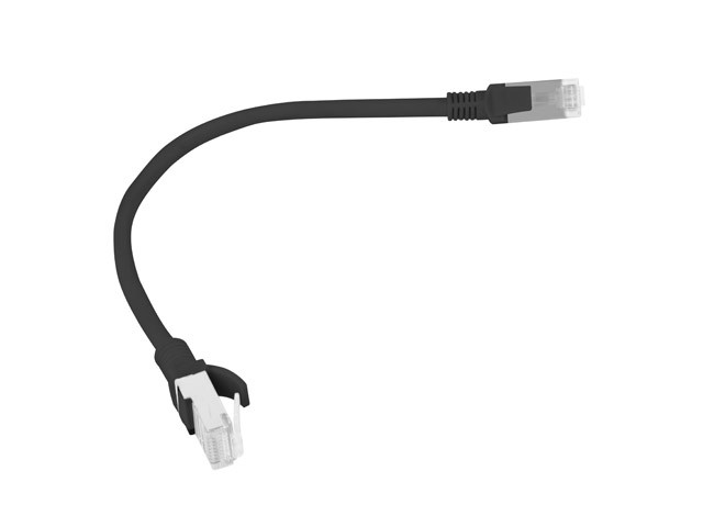 Patch кабел Lanberg CAT.5E, 0.25m RJ-45 Black 50-pack - PCU5-10CC-0025-BK - 2
