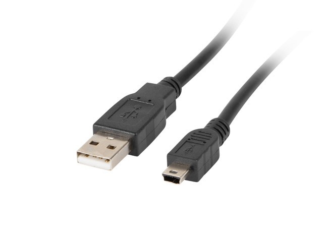 Кабел Lanberg, USB 2.0 Mini-B към USB-A, 1.8m, черен - CA-USBK-11CC-0018-BK - 1