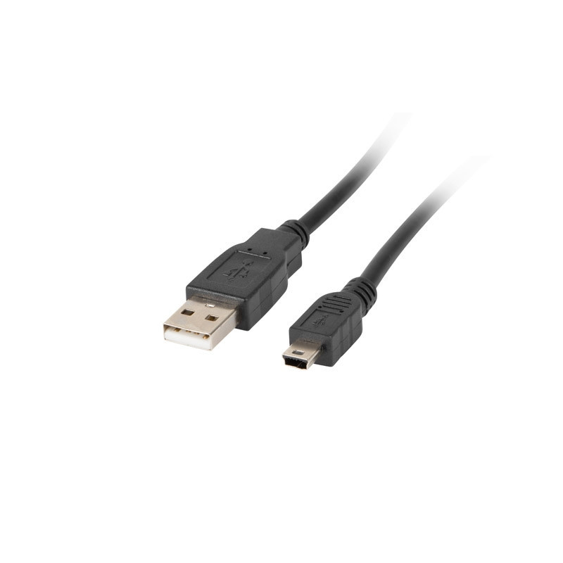 Кабел Lanberg USB Mini-B към USB-A, 1.8m, черен - CA-USBK-10CC-0018-BK - 1