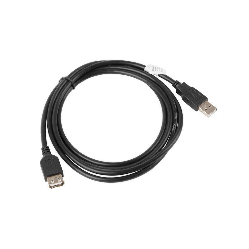 Удължителен кабел Lanberg USB 2.0 AM-AF, 1.8m, черен - CA-USBE-10CC-0018-BK - 2
