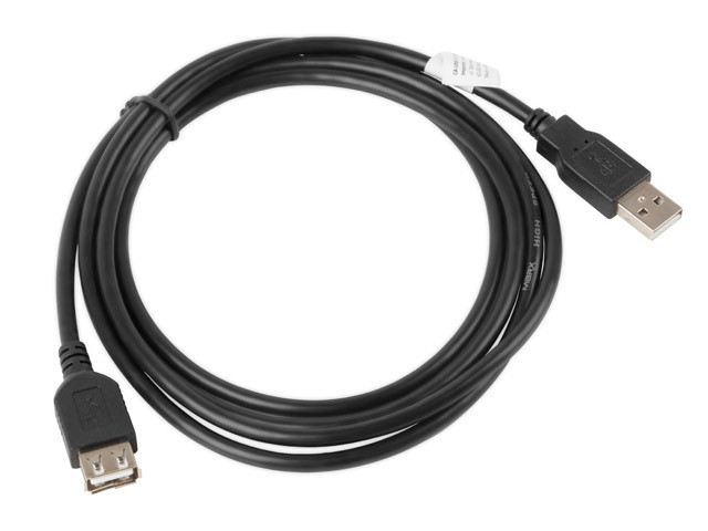 Удължителен кабел Lanberg USB 2.0 AM-AF, 1.8m, черен - CA-USBE-10CC-0018-BK - 2
