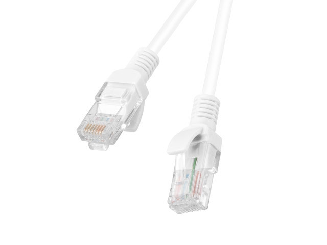 Patch кабел Lanberg CAT.5E, 1m RJ-45, White - PCU5-10CC-0100-W - 1