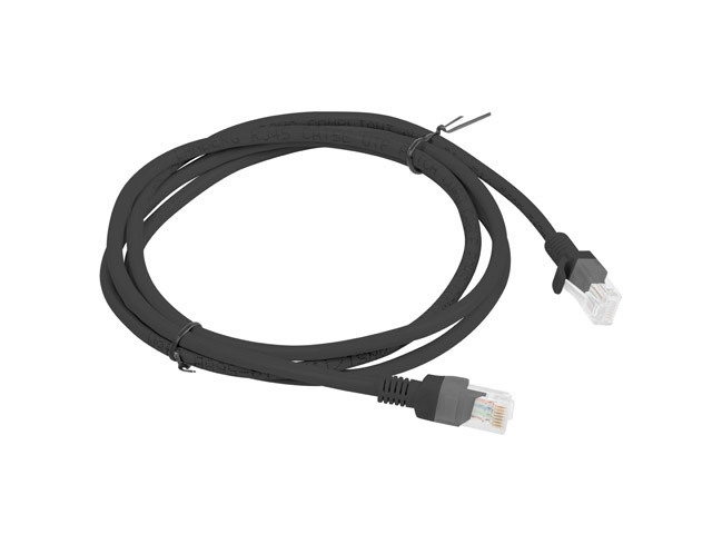 Patch кабел LANBERG CAT.5E, 1.5m RJ-45 черен - PCU5-10CC-0150-BK - 2