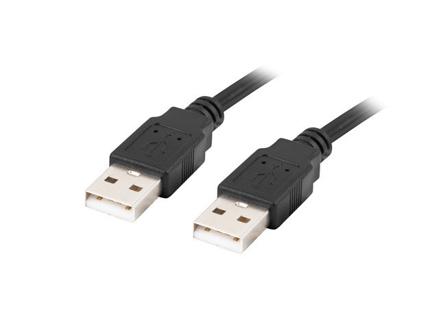 Кабел Lanberg USB-A M/M 2.0, 1.8m, черен - CA-USBA-20CU-0018-BK - 1