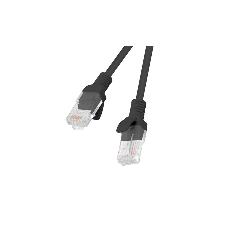 Patch кабел Lanberg CAT.5E, 2m RJ-45, Black - PCU5-10CC-0200-BK - 1
