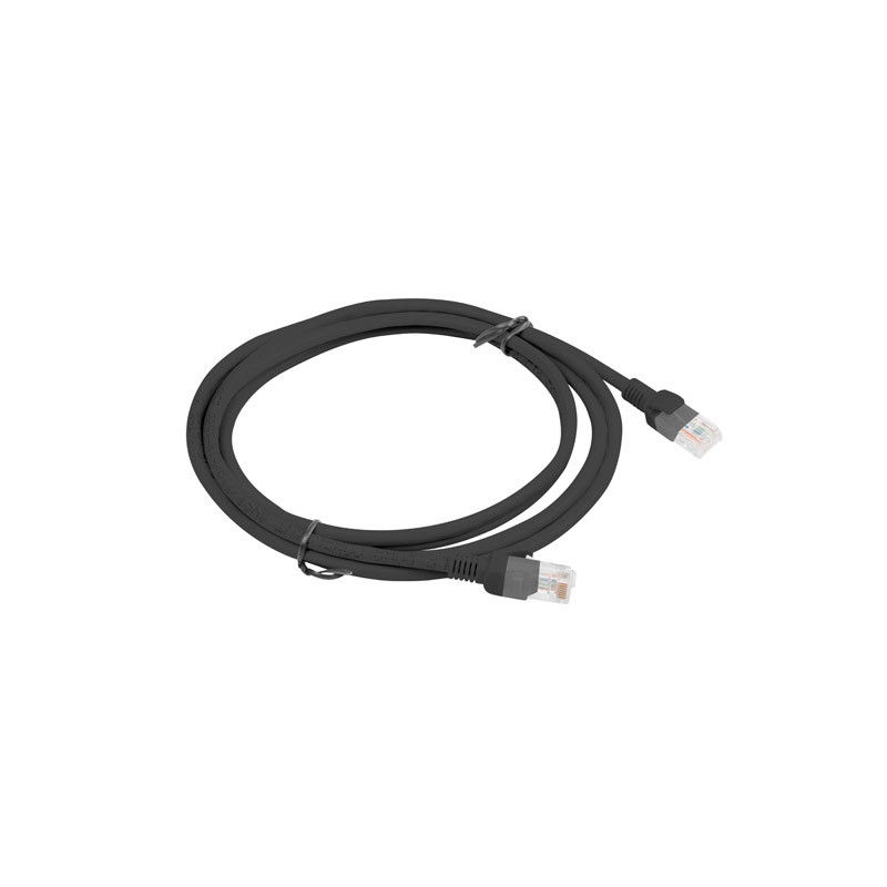 Patch кабел Lanberg CAT.5E, 2m RJ-45, Black - PCU5-10CC-0200-BK - 2