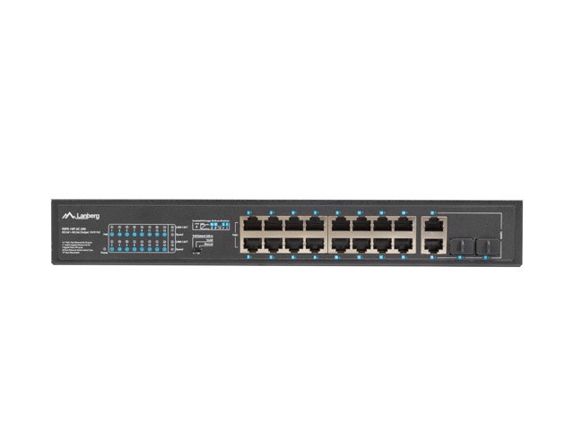 Мрежов суич Lanberg, 16x 100BASE-T PoE+/2x 1GB SFP Rackmount 250W - RSFE-16P-2C-250 - 7
