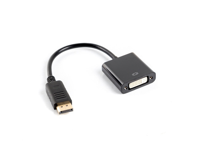 Видео адаптер Lanberg DisplayPort (м) към DVI-I (24+5) Dual Link, 10cm кабел - AD-0007-BK - 1