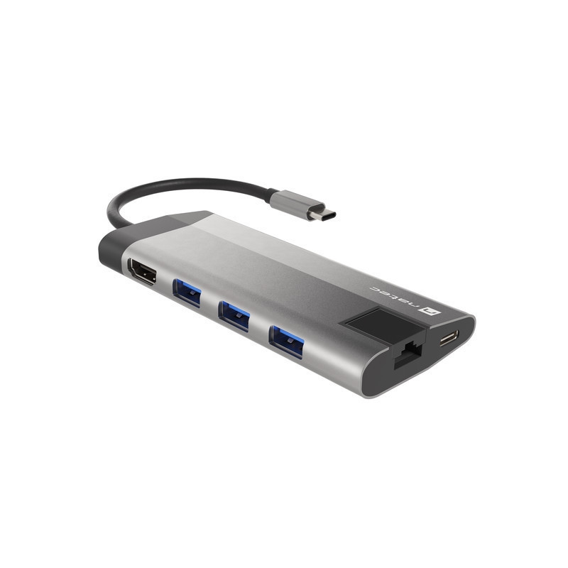 Докинг станция NATEC Fowler Plus, USB 3.0 HUB, HDMI 4K, USB-C PD 100W, RJ45, SD/MicroSD - NMP-1690 - 5