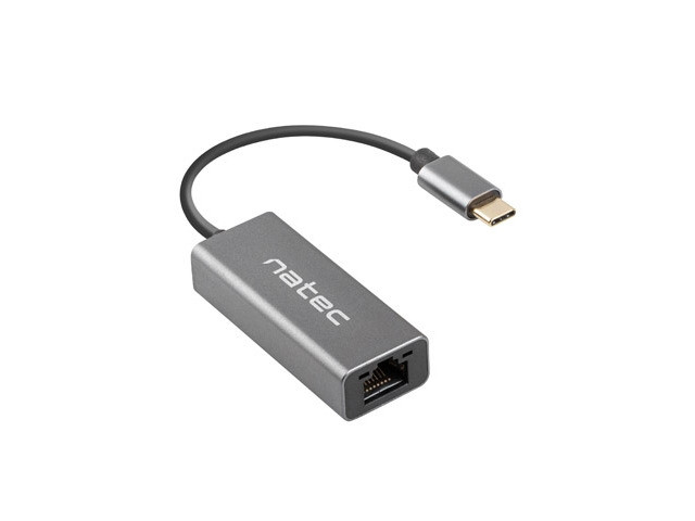 Мрежов адаптер NATEC Cricket, USB-C 3.1 към RJ45 1Gbps, 15cm кабел - NNC-1925 - 2