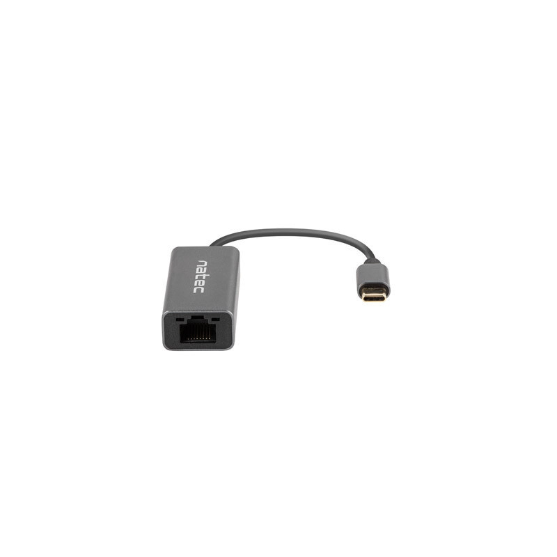 Мрежов адаптер NATEC Cricket, USB-C 3.1 към RJ45 1Gbps, 15cm кабел - NNC-1925 - 3