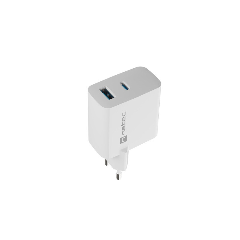 Зарядно за стена NATEC Ribiera GaN, 65W USB-A + USB-C - NUC-2144 - 2
