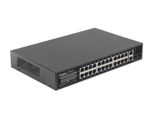 Мрежов комутатор Lanberg, 24x 100Mbps PoE+/2x SFP Gigabit, 360W, Rack 19" - RSFE-24P-2C-360 - 4