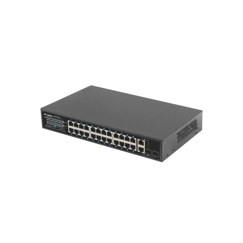 Мрежов комутатор Lanberg, 24x 100Mbps PoE+/2x SFP Gigabit, 360W, Rack 19" - RSFE-24P-2C-360 - 5