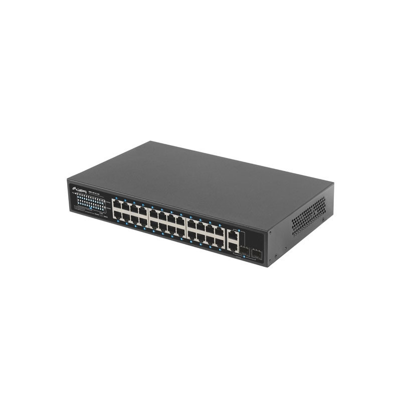 Мрежов комутатор Lanberg RSFE-24P-2C-250, 24x 100MB PoE+/2x SFP Combo, Rack 19", 250W - 5