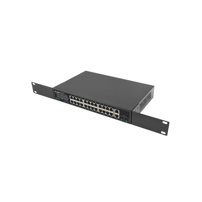 Мрежов комутатор LANBERG, 24x 1GB PoE+/2x GB SFP, 250W, Rack 19" - RSGE-24P-2GE-2S-250 - 7