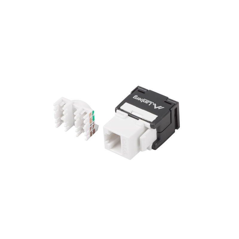 Keystone конектор LANBERG KSUA-2000, RJ45 UTP CAT.6a 180° безинструментален - KSUA-2000 - 1