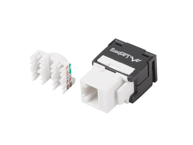 Keystone конектор LANBERG KSUA-2000, RJ45 UTP CAT.6a 180° безинструментален - KSUA-2000 - 1
