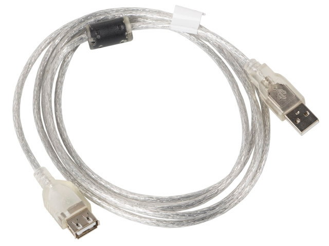 Удължителен кабел Lanberg USB 2.0 AM-AF, 1.8m, прозрачен - CA-USBE-12CC-0018-TR - 2