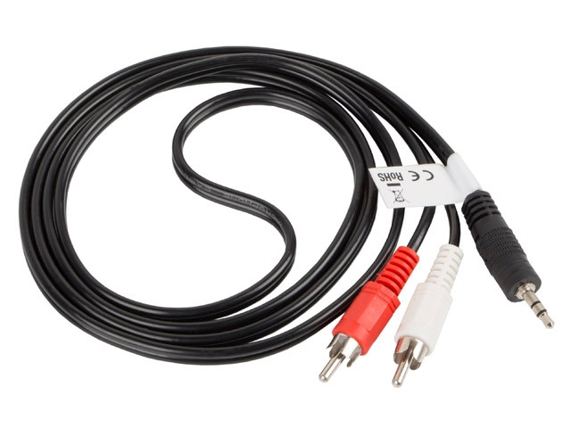 Кабел Lanberg, Mini Jack 3.5mm към 2x RCA Chinch, 1.5m, Черен - CA-MJRC-10CC-0015-BK - 2