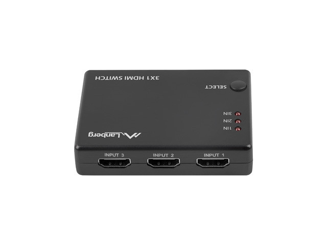 HDMI превключвател Lanberg SWV-HDMI-0003, 3x HDMI вход + 1 HDMI изход, 4K@60Hz поддръжка - SWV-HDMI-0003 - 1