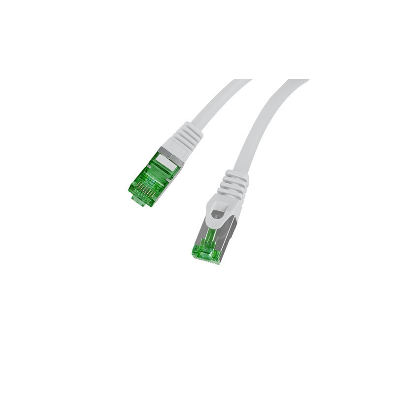Patch cord Lanberg CAT.7 S/FTP LSZH CU, 1m, RJ-45, Grey - PCF7-10CU-0100-S - 2
