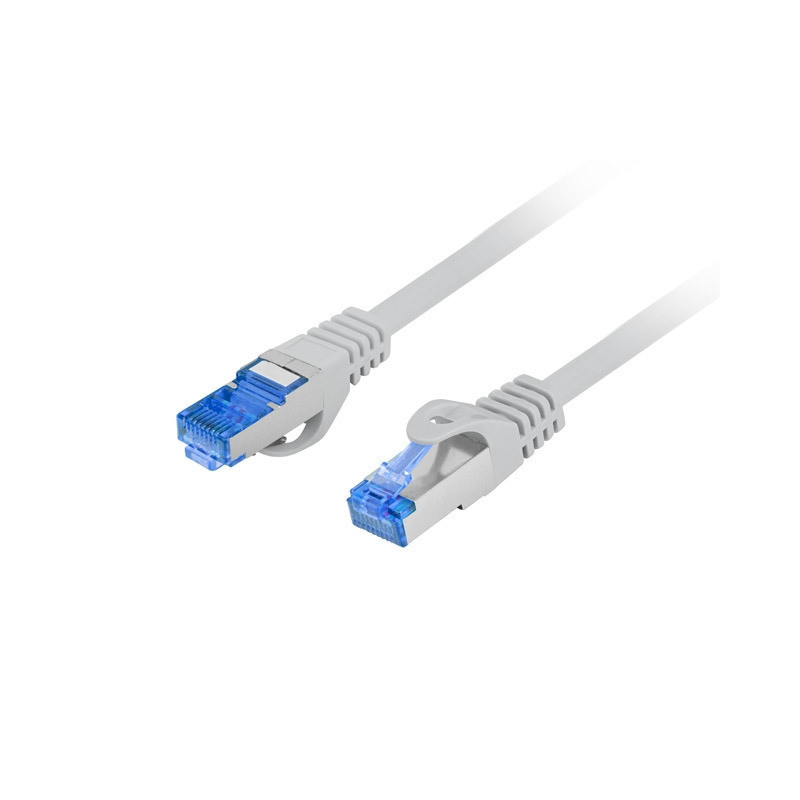 Patch кабел LANBERG Cat. 6A S/FTP LSZH CCA, 0.5m, RJ-45, Grey - PCF6A-10CC-0050-S - 1