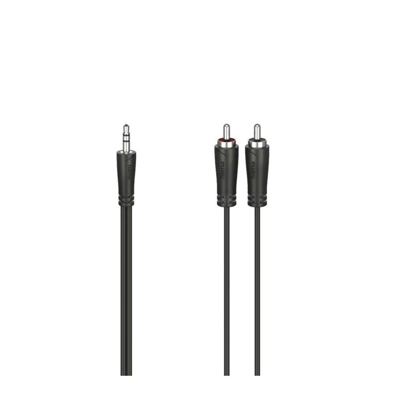 Аудио кабел HAMA, 3.5mm Jack - RCA, 5.0m, черен - 205112 - 1