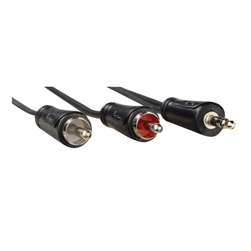 Аудио кабел HAMA, 3.5mm Jack - RCA, 5.0m, черен - 205112 - 2