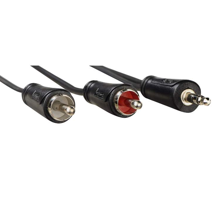 Аудио кабел HAMA, 3.5mm Jack - RCA, 5.0m, черен - 205112 - 2