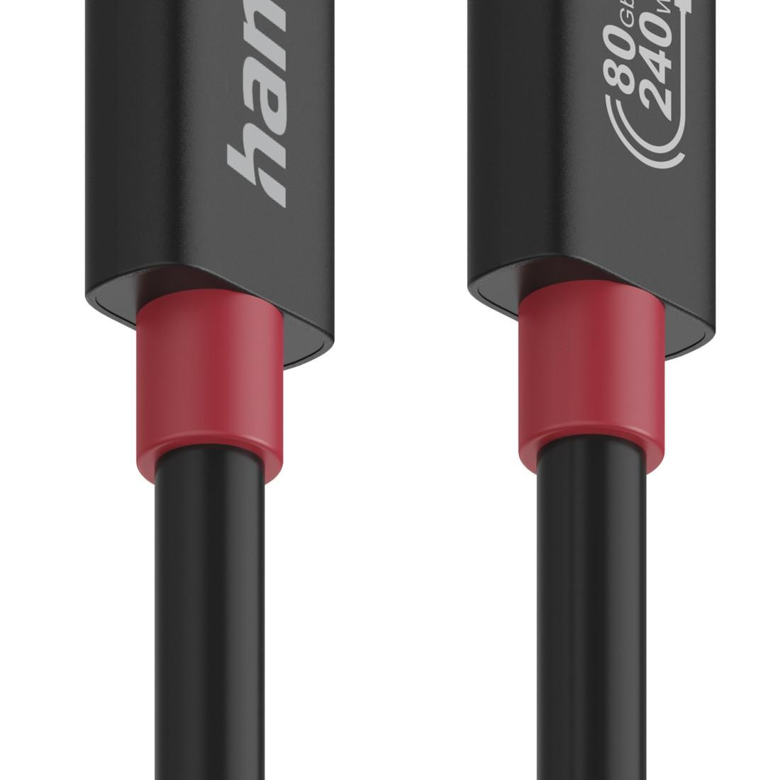 USB кабел HAMA Essential, USB-C, 1 м, 80 Gbit/s, 240 W, черен - 200799 - 4