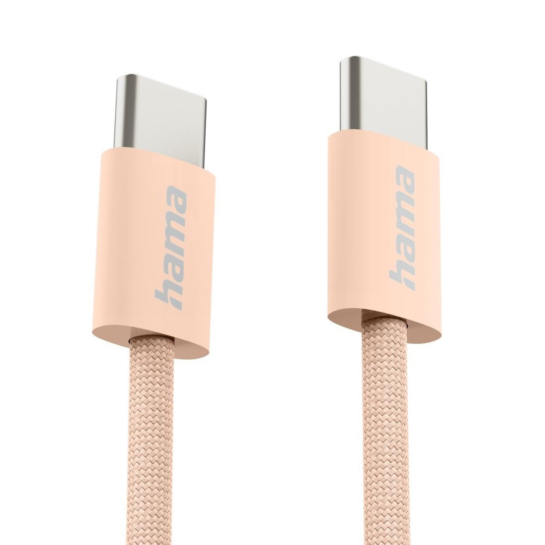 Кабел за зареждане HAMA Fabric, USB-C към USB-C, 1m, Nylon, оранжев - 201727 - 3