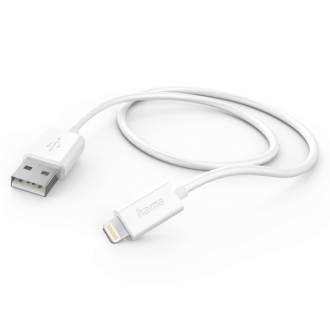 Кабел USB-A Lightning HAMA, 1.0м Бял - 201579 - 1