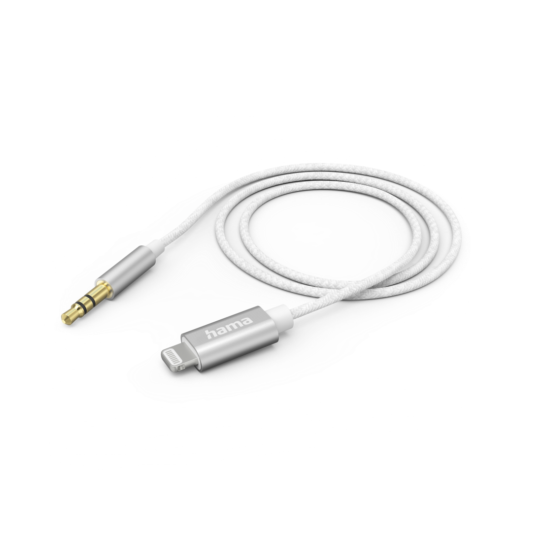 Аудио кабел HAMA, Lightning към 3.5mm, 1.0м, Бял - 201522 - 2