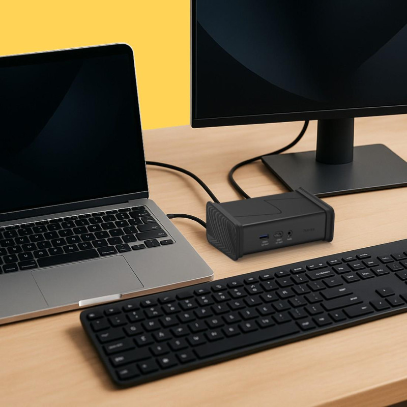 Докинг станция HAMA Connect2Office Black, 9 порта, 2x HDMI, USB-A, USB-C, LAN - 200150 - 2